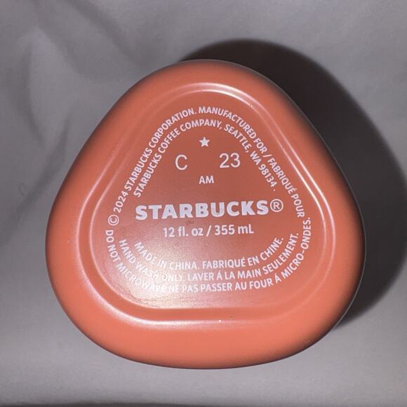 Starbucks 2024 Terracotta Brown/Orange Recycled Stainless Triangle Tumbler EUC - Picture 9 of 9